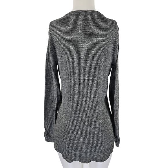 Nine West Heathered Gray Thermal Women's Long Sleeve Lightweight Top Lg. - Picture 2 of 4